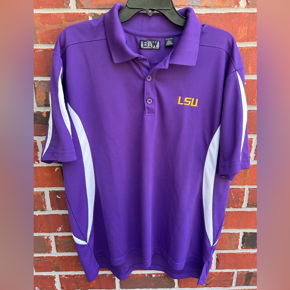 BAW Athletic Wear LSU Tigers Mens Short Sleeve Large Polo Shirt